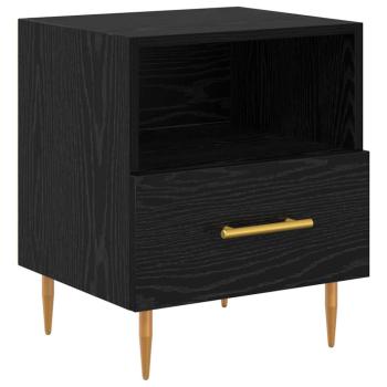 Nachttisch Schwarz 40 x 35 x 47,5 cm Holzwerkstoff