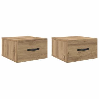 Nachttisch 2 stk. Artisan-Eiche 35 x 35 x 20 cm Holzwerkstoff