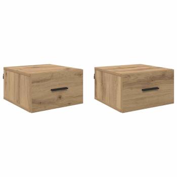 Nachttisch 2 Stk. Artisan-Eiche 35 x 35 x 20 cm Holzwerkstoff