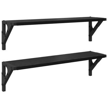 Wandregale 2 stk. Schwarz Eichen-Optik 60 x 15 x 15,5 cm