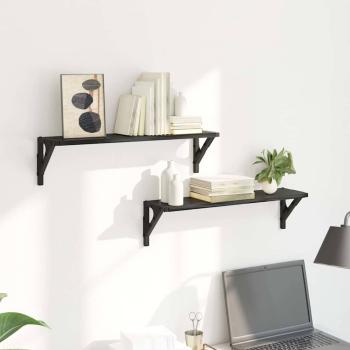 Wandregale 2 stk. Schwarz Eichen-Optik 60 x 15 x 15,5 cm