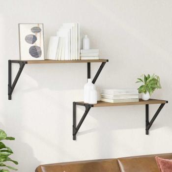 ARDEBO.de - Wandregale 2 stk. Artisan-Eiche 60 x 25 x 25,5 cm Holzwerkstoff