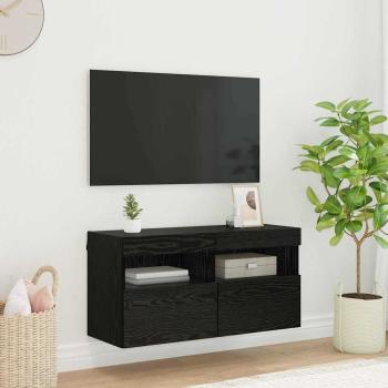 ARDEBO.de - TV-Wandschrank 80 x 30 x 40 cm Schwarz Eichen-Optik