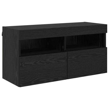 TV-Wandschrank 80 x 30 x 40 cm Schwarz Eichen-Optik