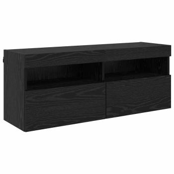 TV-Wandschrank 100 x 30 x 40 cm Schwarz Eichen-Optik