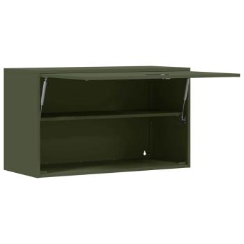 Wandschrank für die Garage mit Gasdrucklift-Tür Olivgrün