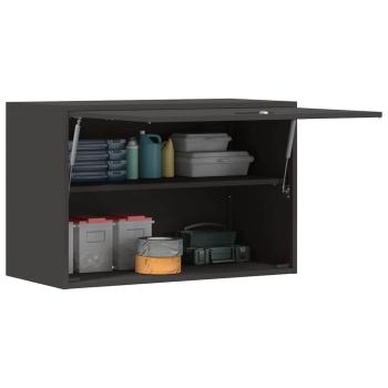 Wandschrank für die Garage mit Gasdrucklift-Tür Schwarz