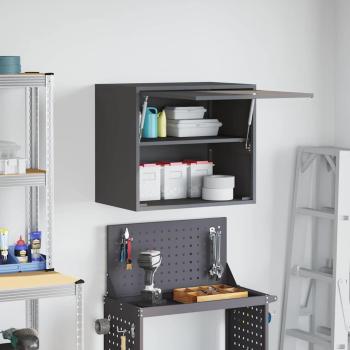 Wandschrank für die Garage mit Gasdrucklift-Tür Schwarz