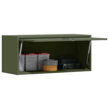 Wandschrank für die Garage mit Gasdrucklift-Tür Olivgrün