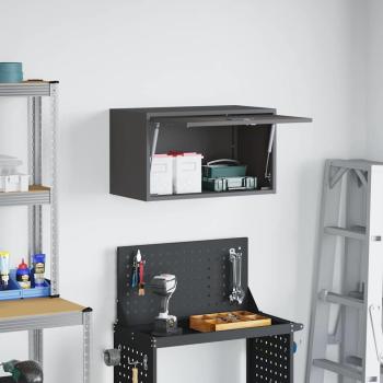 Wandschrank für die Garage mit Gasdrucklift-Tür Schwarz