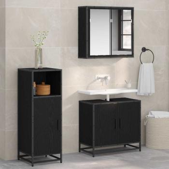 ARDEBO.de - Badezimmermöbel-Set Schwarz Eichen-Optik 35 x 37,5 x 100 cm
