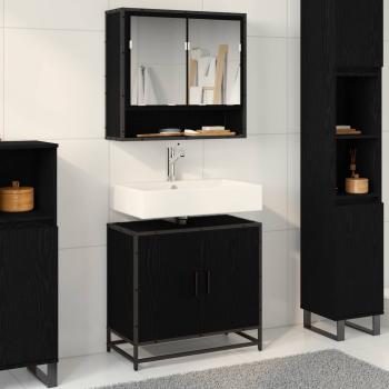 ARDEBO.de - Waschbeckenschrank Schwarz Eichen-Optik 65 x 33 x 60 cm
