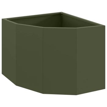 Eckpflanzer Olivgrün 45 x 45 x 35 cm Stahl