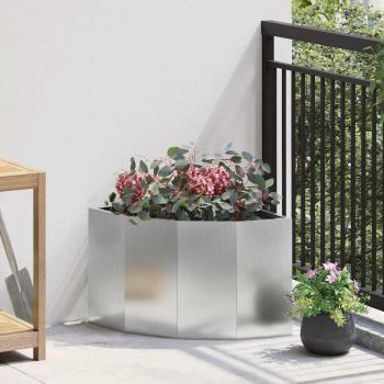 ARDEBO.de - Eckpflanzer Silber 45 x 45 x 35 cm Verzinkter Stahl