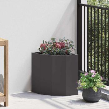 ARDEBO.de - Eckpflanzer Schwarz 30 x 30 x 35 cm Stahl