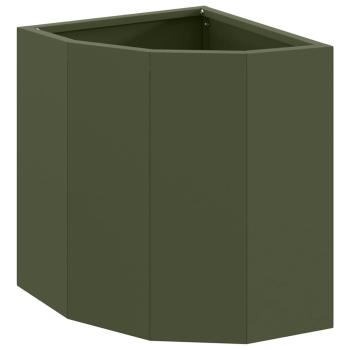 Eckpflanzer Olivgrün 30 x 30 x 35 cm Stahl