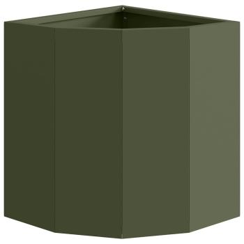 Eckpflanzer Olivgrün 30 x 30 x 35 cm Stahl