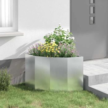 Eckpflanzer Silber 60 x 60 x 50 cm Verzinkter Stahl