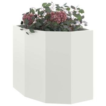 Eckpflanzer Weiß 45 x 45 x 50 cm Stahl