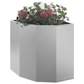 Eckpflanzer Silber 45 x 45 x 50 cm Edelstahl