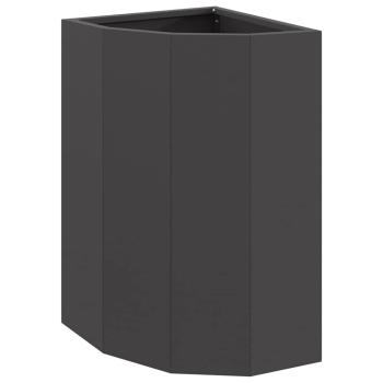 Eckpflanzer Schwarz 30 x 30 x 50 cm Stahl