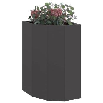 Eckpflanzer Schwarz 30 x 30 x 50 cm Stahl