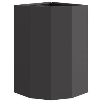 Eckpflanzer Schwarz 30 x 30 x 50 cm Stahl