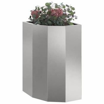 Eckpflanzer Silber 30 x 30 x 50 cm Edelstahl