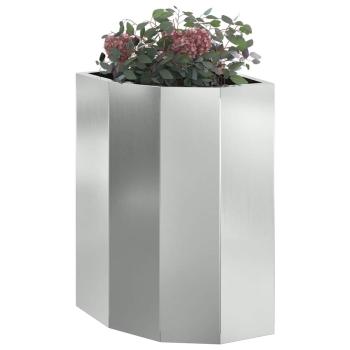 Eckpflanzer Silber 30 x 30 x 50 cm Verzinkter Stahl