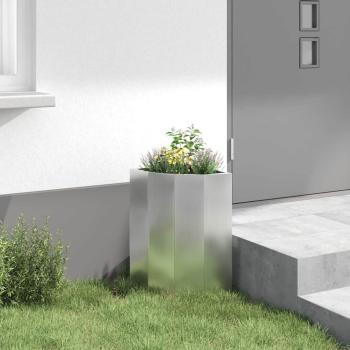 Eckpflanzer Silber 30 x 30 x 50 cm Verzinkter Stahl