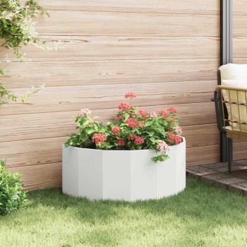 Pflanzkübel Weiß 90 x 45 x 35 cm Stahl