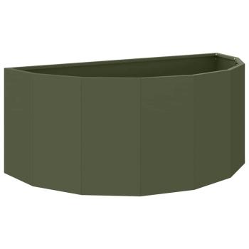 Pflanzkübel Olive Grün 90 x 45 x 35 cm Stahl