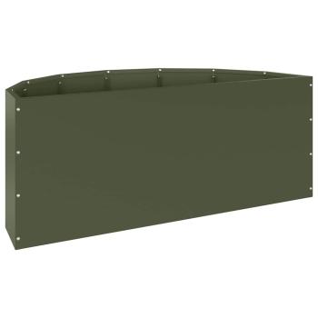 Pflanzkübel Olive Grün 90 x 45 x 35 cm Stahl