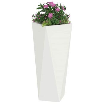 Pflanzkübel 2 Stk. Weiß 30 x 30 x 75 cm Stahl