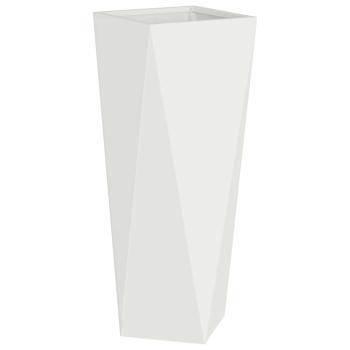 Pflanzkübel 2 Stk. Weiß 30 x 30 x 75 cm Stahl