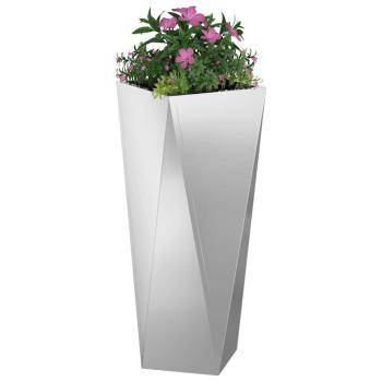Pflanzkübel 2 Stk. Silber 30 x 30 x 75 cm Verzinkter Stahl
