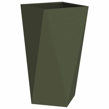 Pflanzkübel 2 Stk. Olive Grün 40 x 40 x 75 cm Stahl