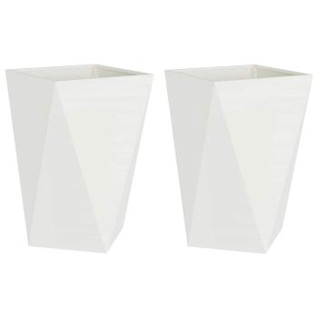 Pflanzkübel 2 stk. Weiß 50 x 50 x 75 cm Stahl