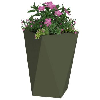 Pflanzkübel Olive Grün 50 x 50 x 75 cm Stahl