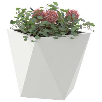 Pflanzkübel 2 Stk. Weiß 30 x 30 x 30 cm Stahl