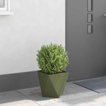 Pflanzkübel Olive Grün 30 x 30 x 30 cm Stahl