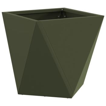 Pflanzkübel 2 Stk. Olive Grün 30 x 30 x 30 cm Stahl