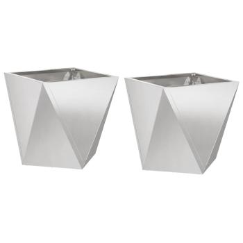 Pflanzkübel 2 Stk. Silber 30 x 30 x 30 cm Edelstahl