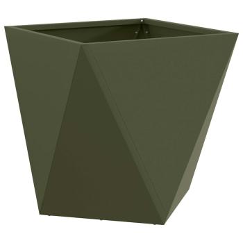 Pflanzkübel 2 Stk. Olive Grün 40 x 40 x 40 cm Stahl