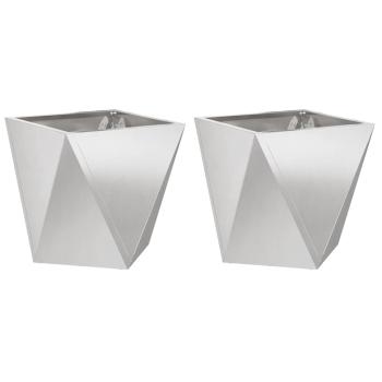 Pflanzkübel 2 Stk. Silber 40 x 40 x 40 cm Edelstahl