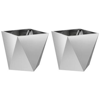 Pflanzkübel 2 Stk. Silber 40 x 40 x 40 cm Verzinkter Stahl