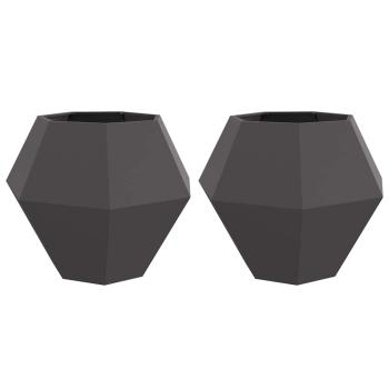Pflanzkübel 2 stk. Schwarz 100 x 100 x 80 cm Stahl