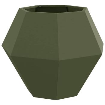 Pflanzkübel Olivgrün 75 x 75 x 60 cm Stahl
