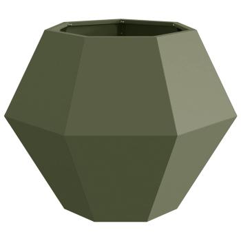 Pflanzkübel Olivgrün 75 x 75 x 60 cm Stahl