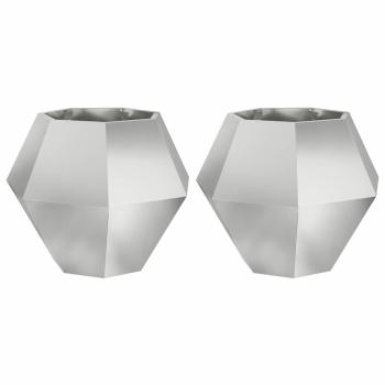 Pflanzkübel 2 stk. Silber 75 x 75 x 60 cm Verzinkter Stahl